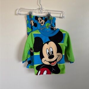 Y2K style - Disney Mickey Mouse Kids Pajama Set - Green and Blue